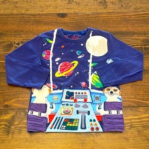 Mini Boden size 4-5 glow-in-the-dark space shirt